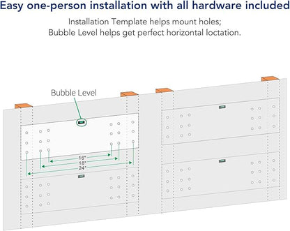 FLEXIMOUNTS 4-Pack 24-inch-by-72-inch Wall Shelf Garage Storage Rack Wall