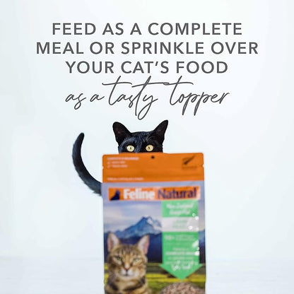 Feline Natural High Protein Dry Cat Food, Freeze-Dried Diet with 98% Meat, Organs & Seafood, No Peas, Grains, or Artificial Additives, Made in New Zealand, Lamb & King Salmon, 3.5oz