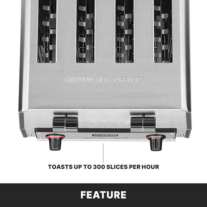 Waring Commercial WCT800 4-Slice Heavy Duty Commercial Pop-Up Toaster,