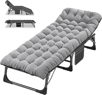 ABORON Camping Cot for Adult 28" Extra Wide, Heavy-Duty 1200D Oxford Cot for Sleeping, Portable Folding Camp Bed with Mat & Carry Bag