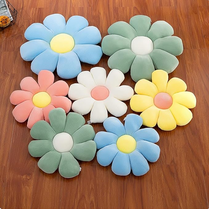 Grafingy Flower Pillow, Flower Shaped Throw Pillow Floor Pillow Soft Seating Cushion Room Decor Plush Pillow for Bedroom, Sofa, Bed, Reading (21 inch, Green)