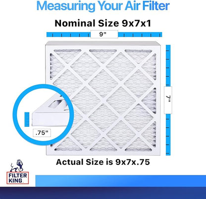 Filter King 9x7x1 Air Filter | 4-PACK | MERV 8 HVAC Pleated A/C Furnace Filters