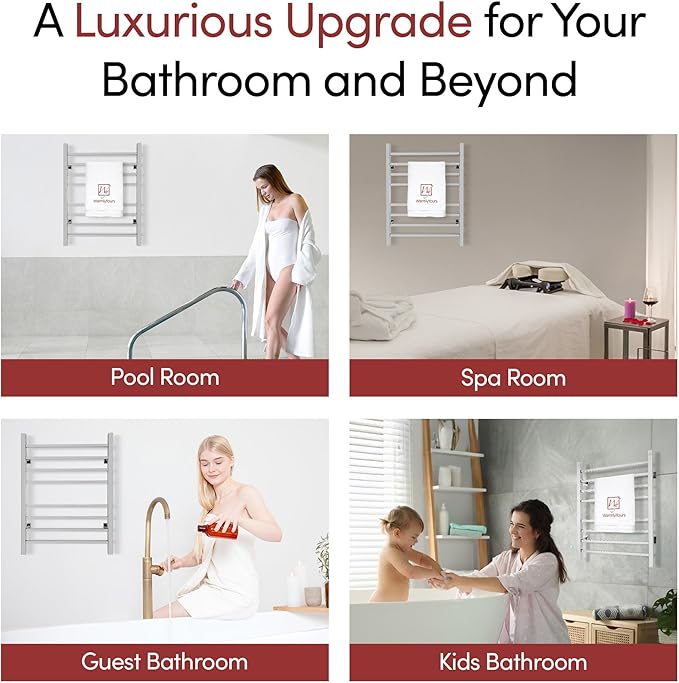 WarmlyYours Heated Towel Rack for Bathroom