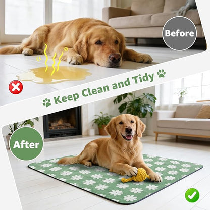LOOBANI Washable Puppy Pads, Reusable Dog Pee Mat 36"x72", 2 Pack | Super Absorbent, Waterproof, Leakproof, Non-Slip, Soft For Playpen, Crate, Potty Training, Floors