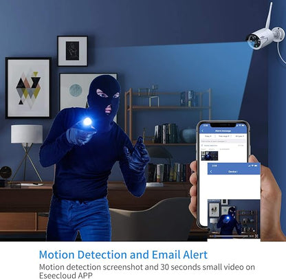 Hiseeu 2K Wireless Security Camera System, 10CH NVR Kit, Night Vision,