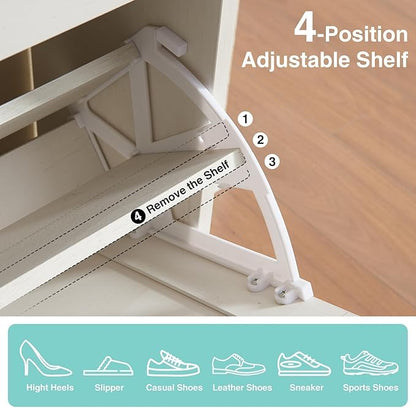 Shoe Storage Cabinet, Farmhouse Shoe Organizer