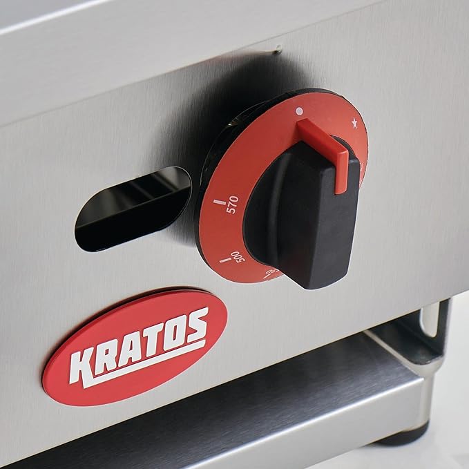 Kratos 15" Wide Commercial Restaurant Gas Countertop Griddle, Thermostatic