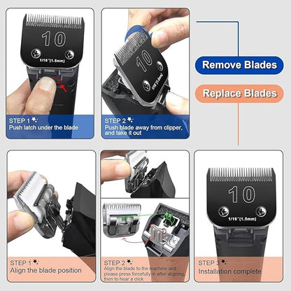2PCS 5FC Blades Dog Grooming Blades Compatible with Andis Dog Clippers Blades,Dog Clipper Blades Compatible with Oster A5,Wahl km10 Dog Clippers,Stainless-Steel Blade Sharp