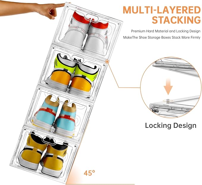 6 Pack Large Shoe Storage Box, Shoe Containers
