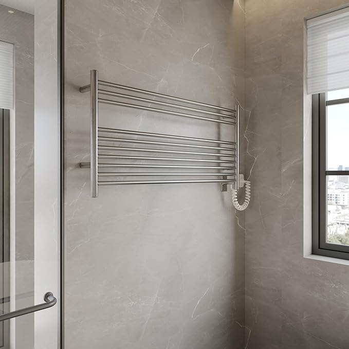 HEATGENE Towel Warmer 10 Bar Towel Dryer Wall-Mounted Plug-in Bath Towel Heater