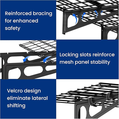 FLEXIMOUNTS 2x4ft Garage Shelving Wall-Mounted, Holds Up to 200 lbs, Garage