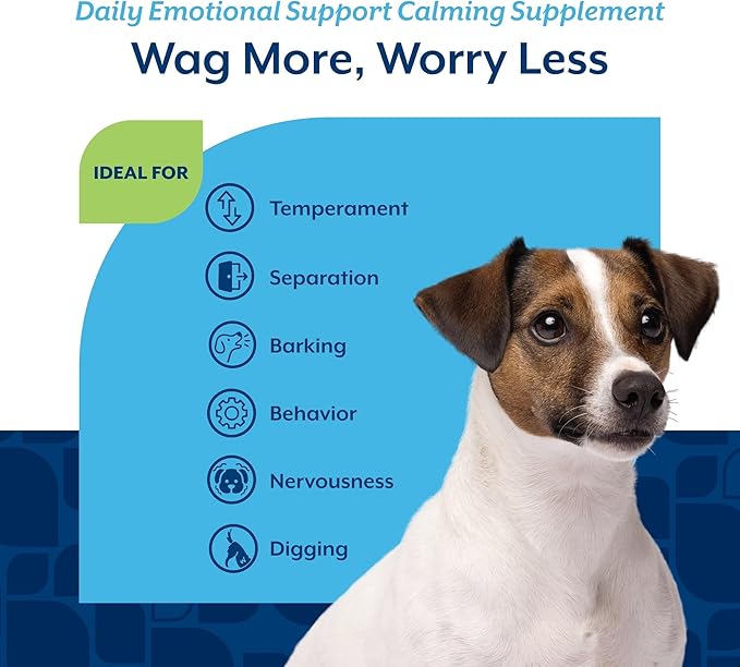 NaturVet Emotional Support Daily Calming Aid Dog Supplement - Helps Promote 24/7 Normal, Calm Behavior - for Dog Stress, Nervousness, Separation, Unwanted Behavior - 120ct Soft Chews
