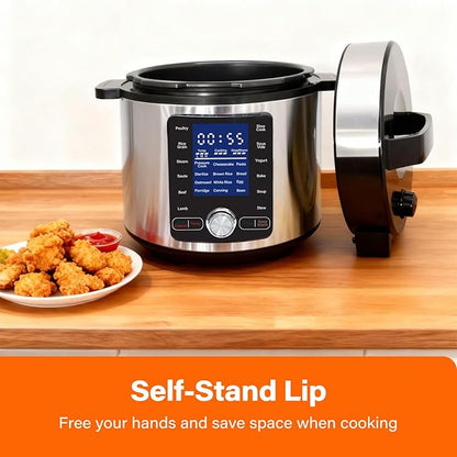 OLIXIS 24-in-1 Electric Pressure Cooker 6.34 Quart, Stainless Steel Multi-Cooker