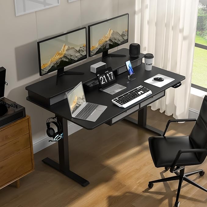 Electric Standing Widened Desk 63 * 30 Inches Adjustable Height