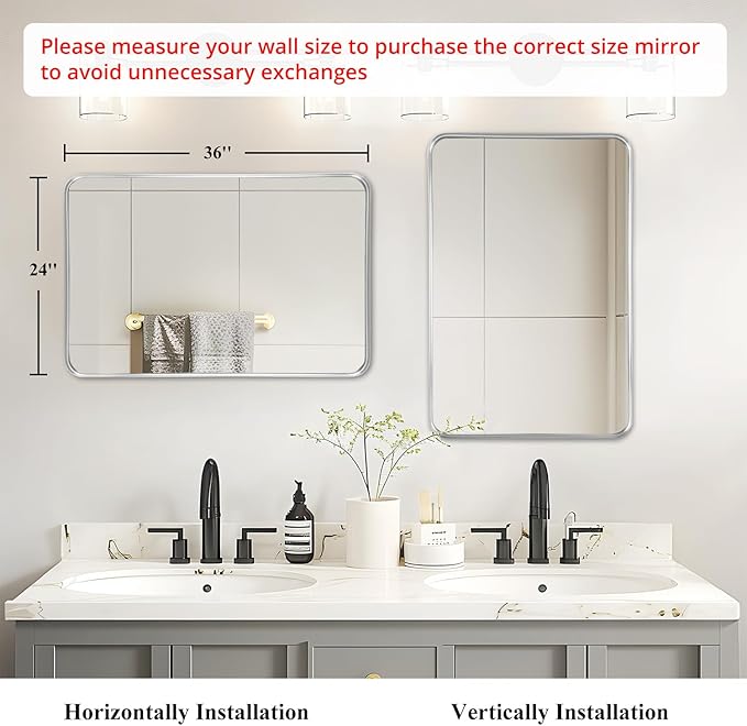 Fabuday Bathroom Mirrors for Over Sink 2 Pack