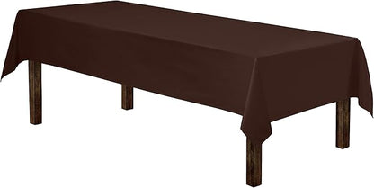 Gee Di Moda Rectangle Tablecloth - 60 x 126 Inch Chocolate Table Cloth for 8 Foot Rectangle Tables - Heavy Duty Washable Fabric - for Holiday Party, Dinner, Weddings, Baby Shower & Events