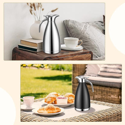 Uiifan 2 Pcs 68 oz Thermal Coffee Carafe Insulated Stainless Steel Coffee Carafe