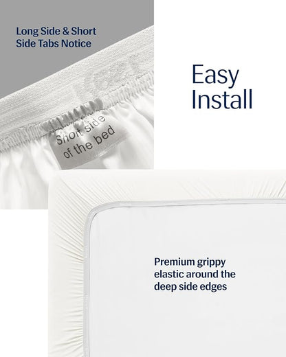 REST® Evercool®+ Fitted Sheet, King Size, Arctic White, 15" Deep (up to 18’’), Breathable Bedding for Hot Sleeper and Night Sweats, Bed Sheet with Ionic+ Self-Cleaning Silver Yarn for Sensitive Skin