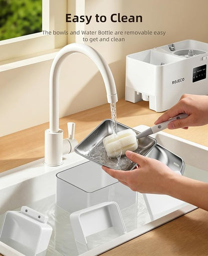 2-in-1 WiFi Automatic Cat Feeder and Water Dispenser with Camera | 1080 HD Camera/Night Vision/2.4G,5G WiFi APP/Customizable Feeding/8.5L Large Capacity/Stainless Steel Bowl/Detachable Clean