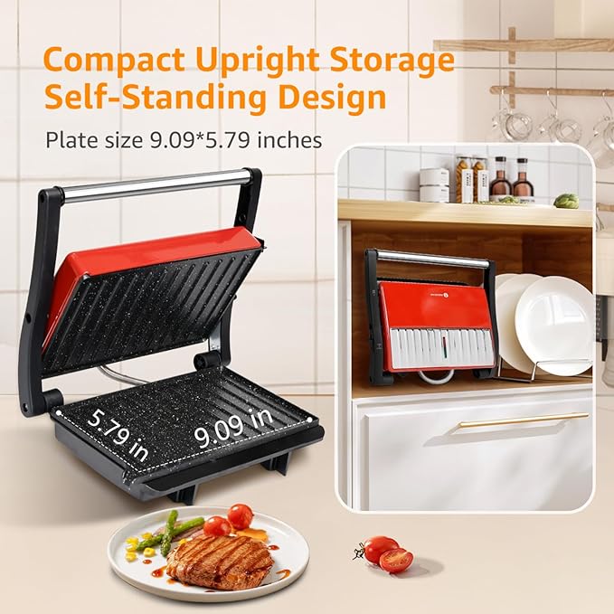 Panini Press Grill, Aigostar 1000W Sandwich Maker