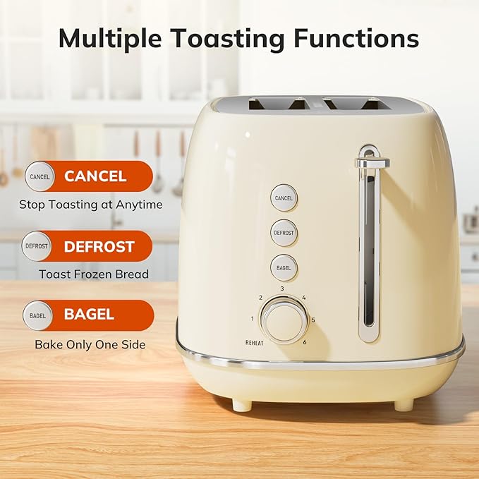 Toasters 2 Slice Retro Stainless Steel Toasters