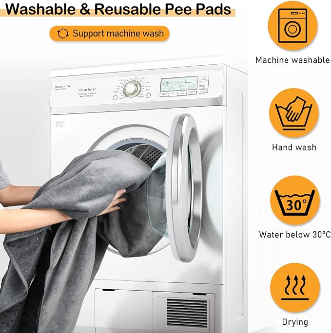 LOOBANI Washable Pee Pads for Dogs, 2 Pack Non-Slip and Leak-Proof,36"x72" | Super Absorbent Reusable Puppy Pads, Machine Washable, Extra Large Whelping Pads for Crate, Playpen, Floor, Housebreaking