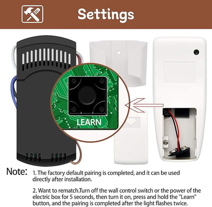 Universal Ceiling Fan Remote Control Kit, Replacement