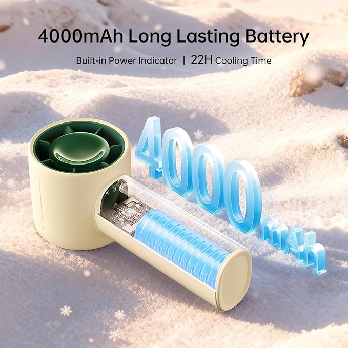 JISULIFE Portable Fan Christmas Gifts, 4000mAh Mini Handheld Fan