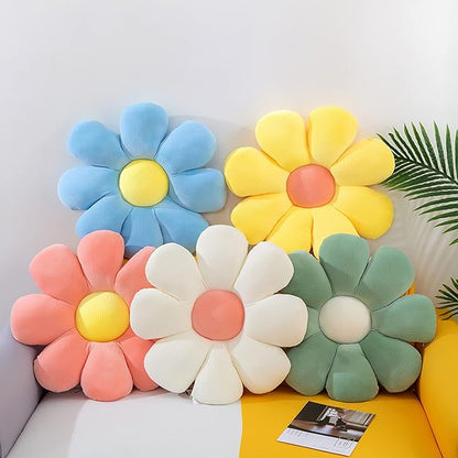 Grafingy Flower Pillow, Flower Shaped Throw Pillow Floor Pillow Soft Seating Cushion Room Decor Plush Pillow for Bedroom, Sofa, Bed, Reading (21 inch, White)