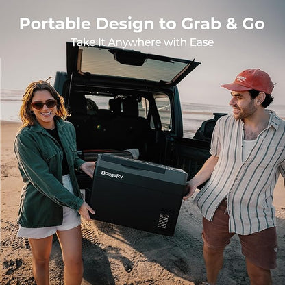 BougeRV 12 Volt Refrigerator, CRPRO 30 Quart 12V Car Fridge, Portable Freezer