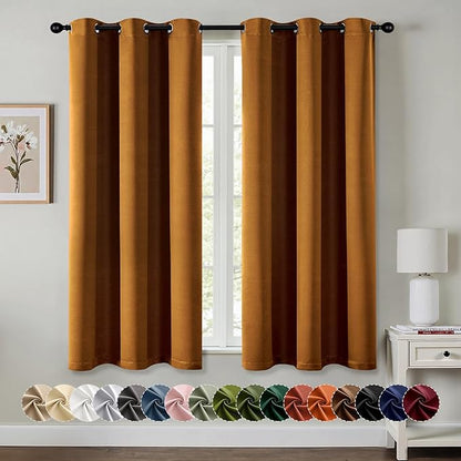 MIULEE Gold Brown Blackout Curtains