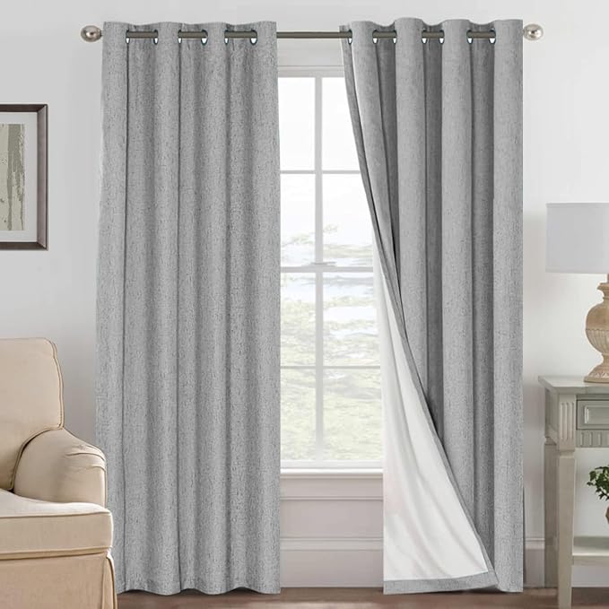 H.VERSAILTEX Linen Curtains 100% Blackout Curtains
