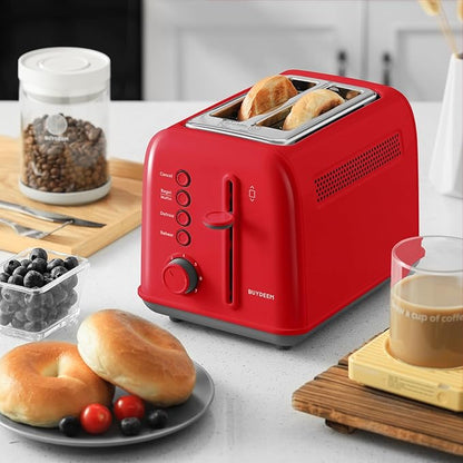 BUYDEEM DT620 2-Slice Toaster, Extra Wide Slots, Retro Stainless Steel