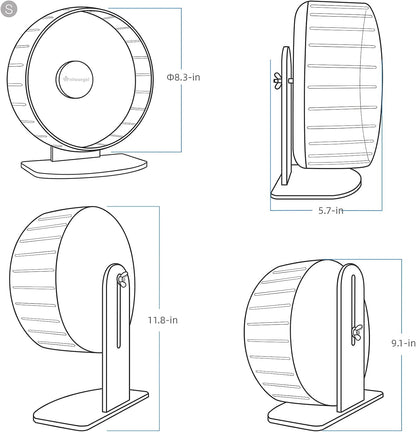 Niteangel Super-Silent Hamster Exercise Wheels: - Quiet Spinner Hamster Running Wheels with Adjustable Stand for Hamsters Gerbils Mice Or Other Small Animals (S, Mint Green)