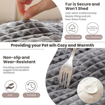 Couch Cover for Dogs Washable, Non-Slip Pet Couch Covers for Sofa, Fuzzy Dog Couch Cover Blanket, Thick, Soft, Plush Couch Cushion Covers for Sofa Protector (Dark Gray, 27.6" x 27.6"/70 x 70cm)