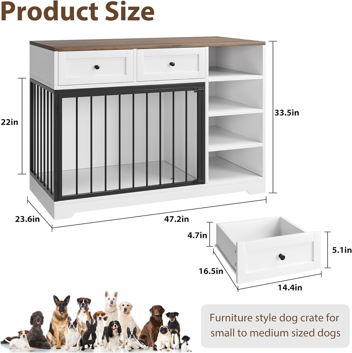 Large Crate TV Stand. Hides the kennel, keeps the room looking pulled together.
