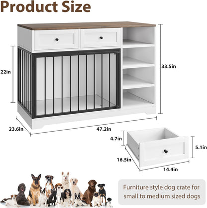 Large Crate TV Stand. Hides the kennel, keeps the room looking pulled together.