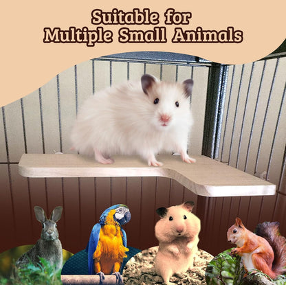 Chinchilla Cage Accessories Hamster Accessories, Chinchilla Toys Wood Platform Dwarf Hamster Cage Board, Chinchilla Cage Sturdy Standing and Jumping Wooden Board for Parrot Cage Rat Cage (Board)