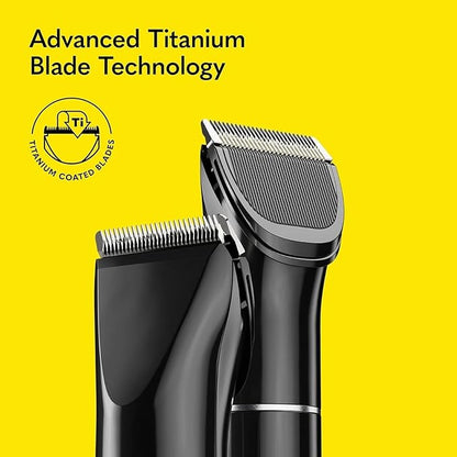The Beard Club Beard Trimmer for Men - Electric Cordless Rechargeable Beard & Hair Trimmer - High Power 7000 RPM - 8 Color Guides 45 Unique Trim Lengths - Travel Lock