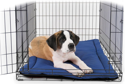 K9 Ballistics Tough Ripstop Dog Crate Pad - Durable & Machine Washable with Non-Skid Bottom and 120-Day Warranty, Fits 42" Wire Crates - Large, Blue Quartz