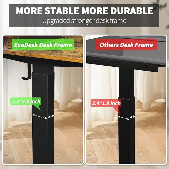 Electric Standing Desk, 63 * 30 Inches Adjustable Height