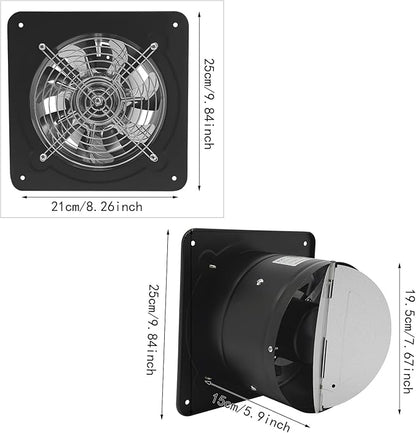 XUFOPLY 7.68 Inch Exhaust Fan, 110V 80W Wall Mounted Vent Fans 2600RPM Kitchen