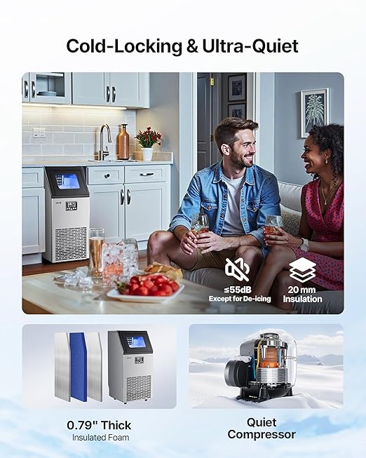 VEVOR Commercial Ice Maker Machine, 100 lbs/24h