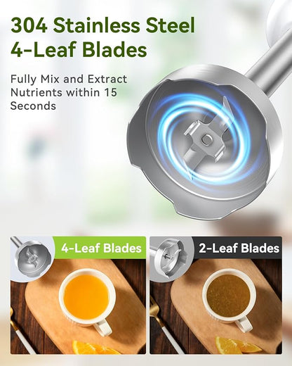 Immersion Blender Handheld 5 in 1 Hand Blender, 1000W Hand Mixer Stick