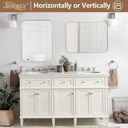 Gold Mirror, 48x30 Inch Framed Rectangle Mirror