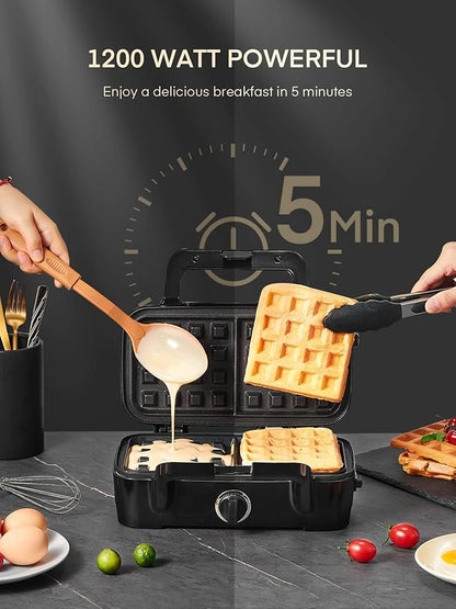 FOHERE Sandwich Maker 3 In 1 Waffle Maker