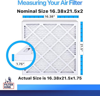 Filter King 16.38x21.5x2 Air Filter | 4-PACK | MERV 8 HVAC Pleated A/C Furnace