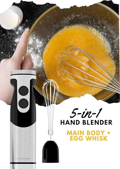 MegaWise Pro Titanium Reinforced 5-in-1 Immersion Hand Blender, Powerful 400W