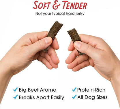 Farmland Traditions Dogs Love Beef Jerky Dog Treats, All Natural, Grain-Free, High Protein Training Treats, 2 Pound Bag