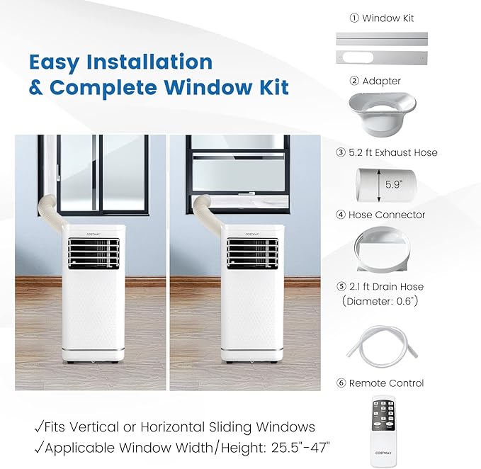 COSTWAY 10000 BTU Portable Air Conditioner, Personal AC Unit